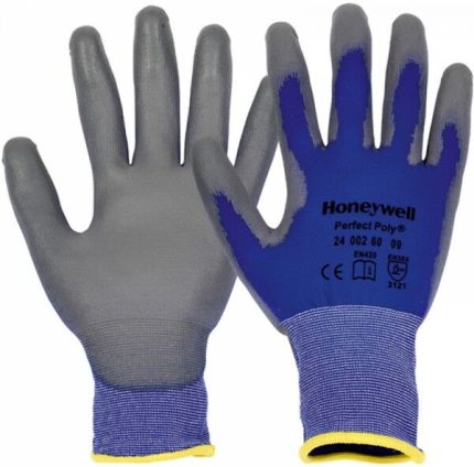 Honeywell 2400260 Perfect Poly Skin, Ekstra Hafif Polyamid Mavi Örgü, Gri Poliüretan Kaplı